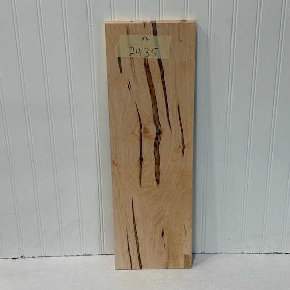 Ambrosia Maple Wood, Wormy Maple Lumber Board, Kiln Dried Wood for Woodworking, 24"X7.5"X3/4"
