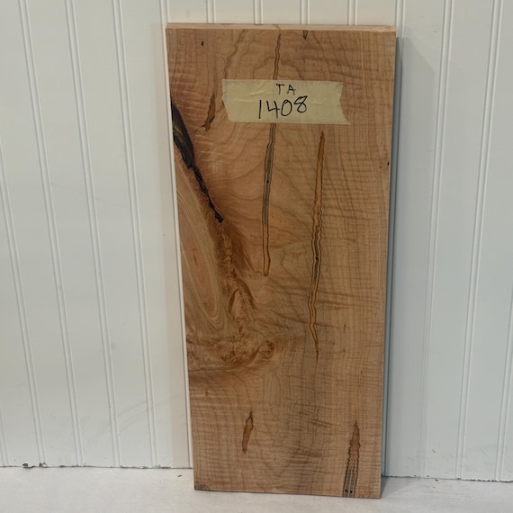 Tiger Maple Wood Board, Kiln Dried Wood Slab,  Curly Maple Plank, Unfinished Wood for Woodworking,  24"X9.5"X7/8"