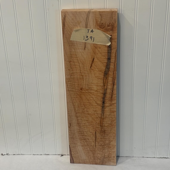 Tiger Maple Wood Board, Kiln Dried Wood Slab,  Curly Maple Plank, Unfinished Wood for Woodworking,  24"X7"X1.125"