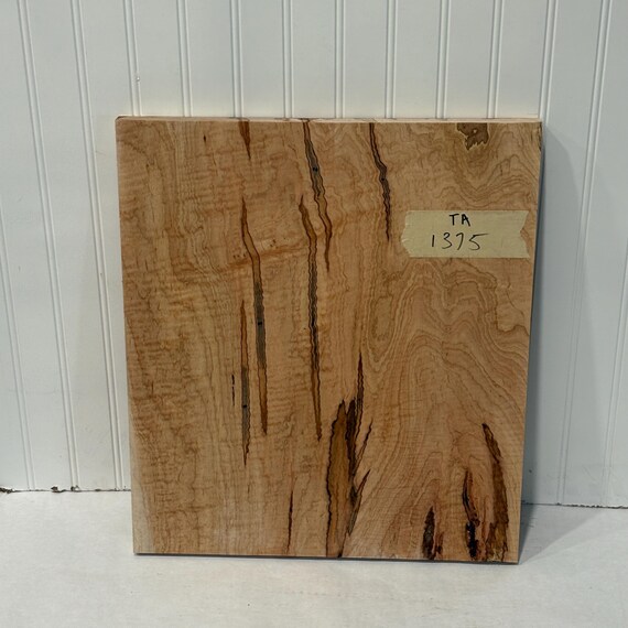 Wide Tiger Maple Wood Board, Wood Slab, Curly Maple Plank, Unfinished Wood 18.5"X16.5"X1.125"