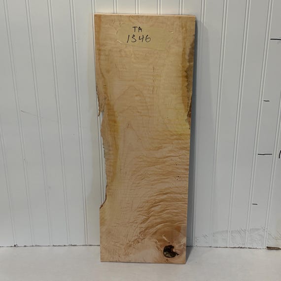 Tiger Maple Wood Board, Kiln Dried Wood Slab, Curly Maple Plank, Unfinished Wood for Woodworking, 26.5"X9"X3/4"