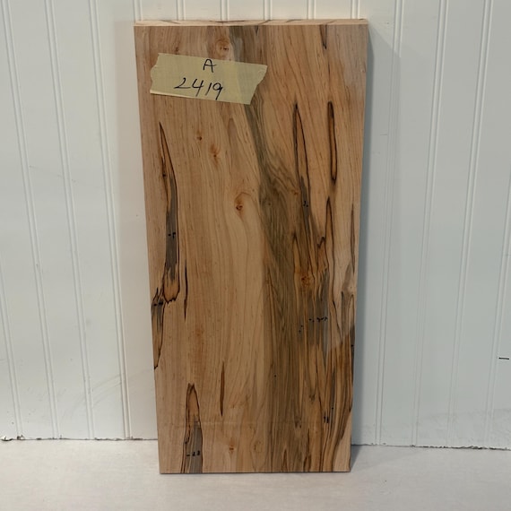 Wide Ambrosia Maple Wood, Wormy Maple Lumber, Wood for Woodworking, 24"X10"X1.125"