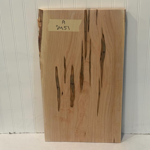 Wide Ambrosia Maple Wood, Wormy Maple Lumber, Wood for Woodworking, 24"X13.5"X1"