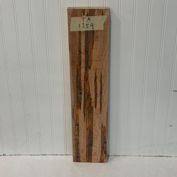 Tiger Maple Wood Board, Kiln Dried Wood Slab, Curly Maple Plank, Unfinished Wood for Woodworking, 24.5"X5"X1"