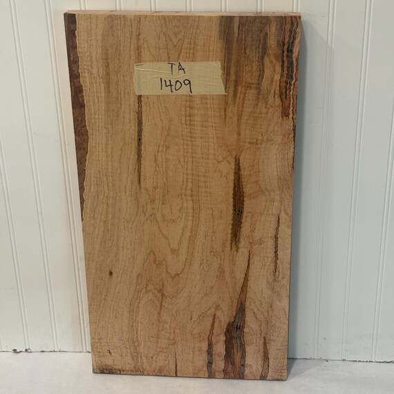 Wide Tiger Maple Wood Board, Wood Slab,  Curly Maple Plank, Unfinished Wood 24"X13"X1.125"