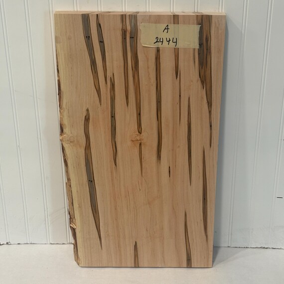 Wide Ambrosia Maple Wood, Wormy Maple Lumber, Wood for Woodworking, 24"X13"X1.125"