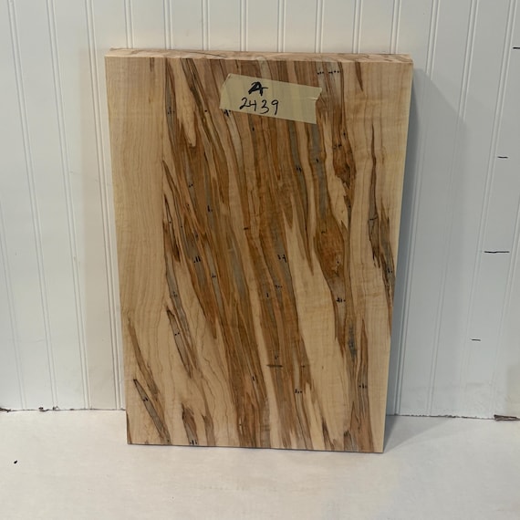 Wide Ambrosia Maple Wood, Wormy Maple Lumber, Wood for Woodworking, 24"X15 3/4"X1 7/8"