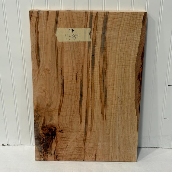 Wide Tiger Maple Wood Board, Wood Slab, Curly Maple Plank, Unfinished Wood 24"X16"X1"