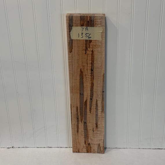 Tiger Maple Wood Board, Kiln Dried Wood Slab, Curly Maple Plank, Unfinished Wood for Woodworking, 24"X5.5"X1.125"