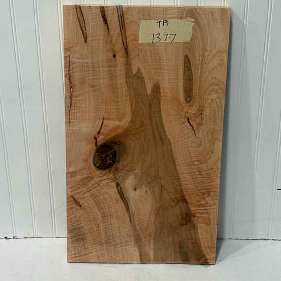 Wide Tiger Maple Wood Board, Wood Slab, Curly Maple Plank, Unfinished Wood 24.5"X14"X1.125"