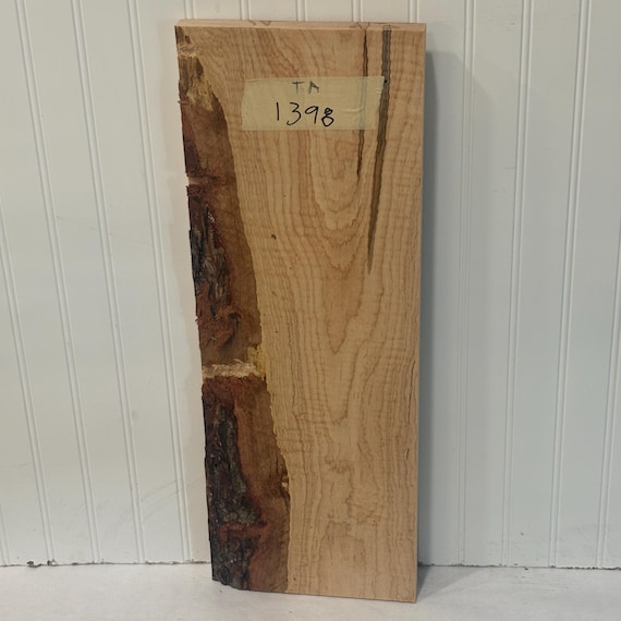 Tiger Maple Wood Board, Kiln Dried Wood Slab,  Curly Maple Plank, Unfinished Wood for Woodworking,  24"X8.5"X1"