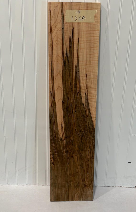 Tiger Maple Wood Board, Kiln Dried Wood Slab, Curly Maple Plank, Unfinished Wood for Woodworking, 36"X8"X7/8"