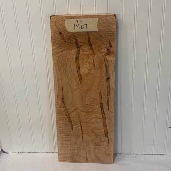 Tiger Maple Wood Board, Kiln Dried Wood Slab,  Curly Maple Plank, Unfinished Wood for Woodworking,  26"X9.5"X1"
