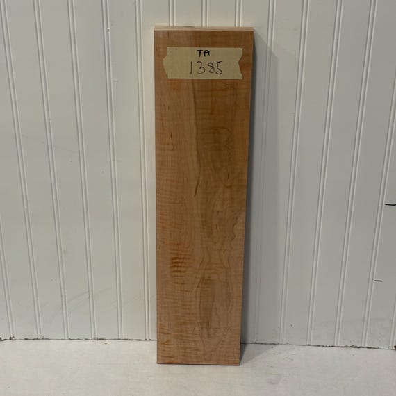 Tiger Maple Wood Board, Kiln Dried Wood Slab, Curly Maple Plank, Unfinished Wood for Woodworking, 24"X6"X1.125"