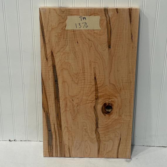 Wide Tiger Maple Wood Board, Wood Slab, Curly Maple Plank, Unfinished Wood 24"X14"X1.125"