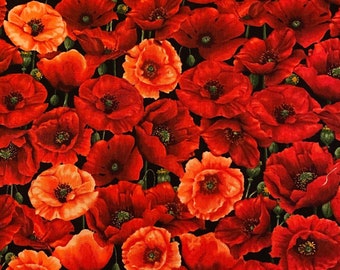 Make-up kit pocket storage masks in cotton blue or red poppies