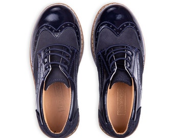 Navy Brogues Boys Blue Shoes Boys Dress Shoes Toddler Boy Dress Shoes Communion Shoes Boys Toddler Blue Shoes Boys Formal Dress Shoes