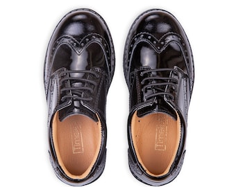 Boys Black Leather Dress Shoes Boys Dress Shoes Toddler Black Shoes Boy School Shoes Boy Brogues Oxford Boy Shoes Oxford Shoes Kids Girls