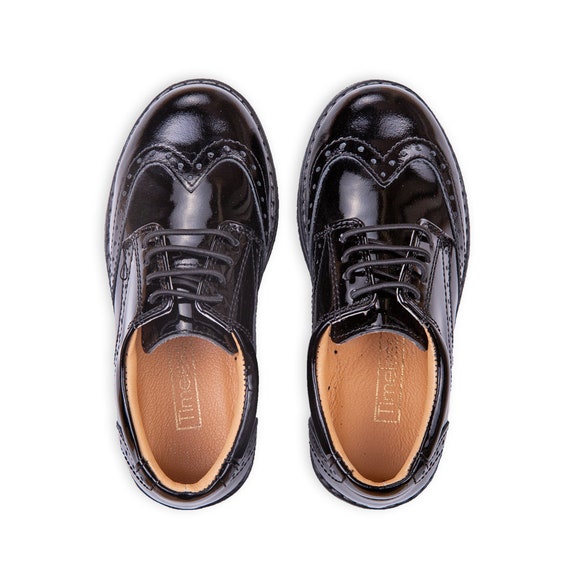 Black Leather Boys Dress Shoes Formal Boy Brogues Boy - Etsy