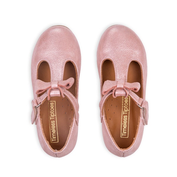 Chaussures habillées roses pour fille, chaussures de mariage pour fille