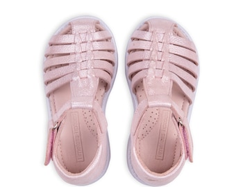 Pink Baby Girl Sandals Leather Baby Girl Sandals Velcro Sandals for Kids Toddler Girl Sandals Pink Toddler Girl Sandals Kids Sandals Pink