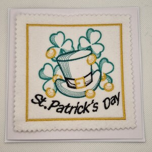 Carte brodée pour la Saint-Patrick