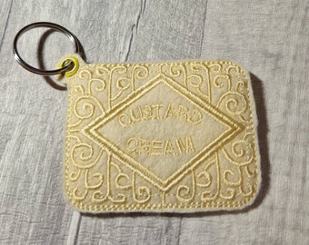 Embroidered Biscuit Keyring/ Key Chain