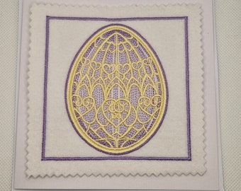 Embroidered Fancy Easter Egg Card