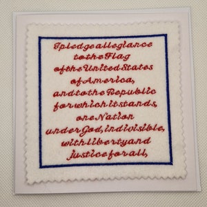 Carte brodée Amérique du 4 juillet