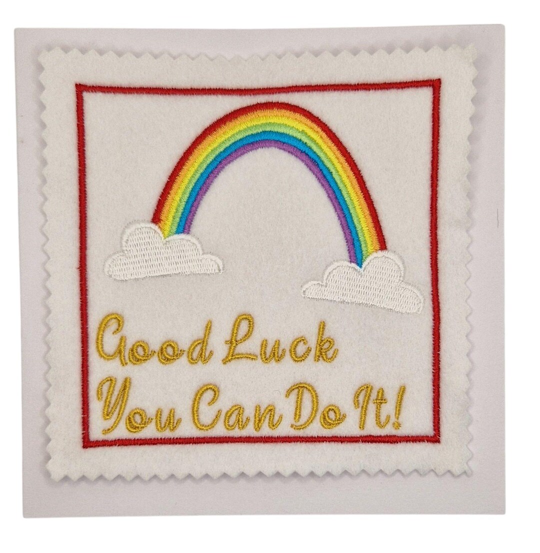 Embroidered Good Luck Rainbow Card - Etsy