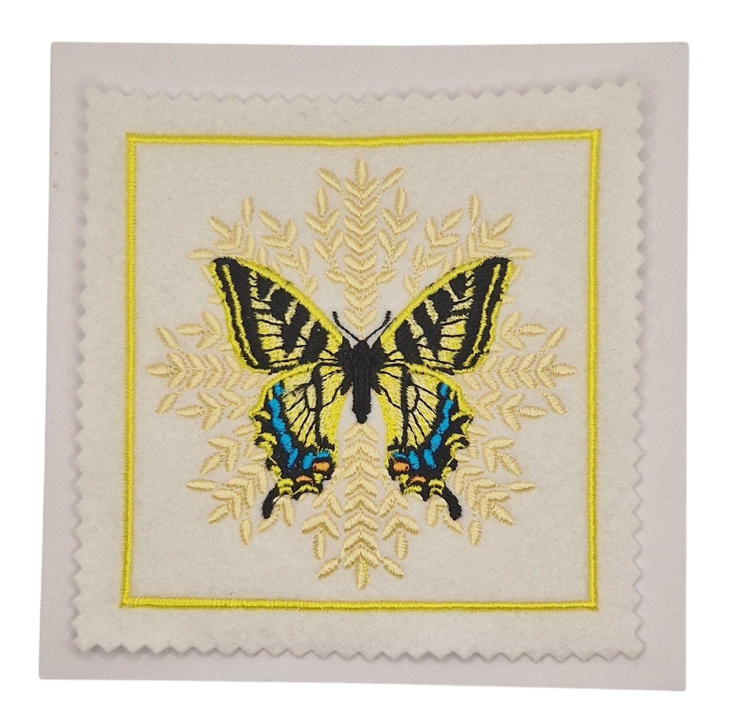 Embroidered Tiger Swallowtail Butterfly Card - Etsy