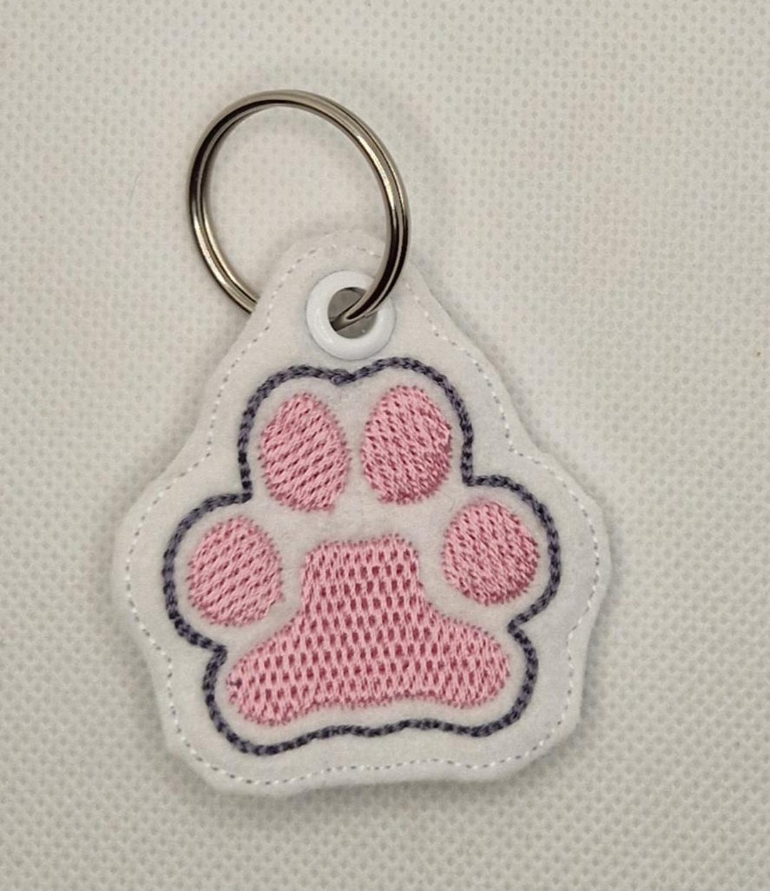Embroidered Dog Paw Keyring/key Chain - Etsy