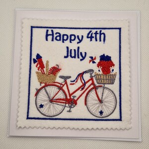 Brodée America Bike Card du 4 juillet