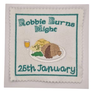 Embroidered Burns Night Card