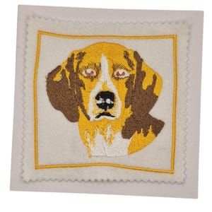Embroidered Beagle Dog Card