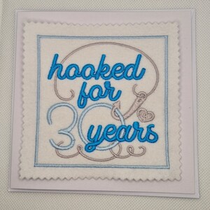 Carte 30e anniversaire brodée (perle)