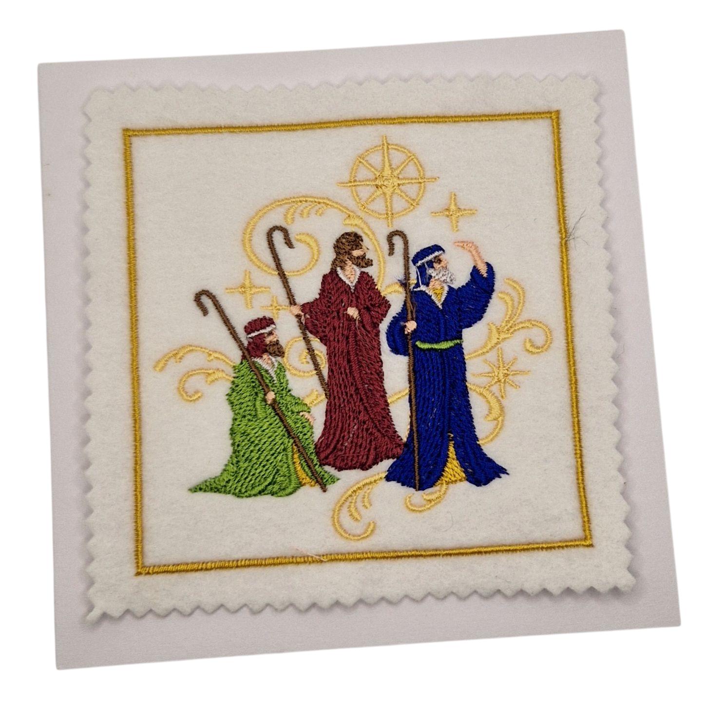 刺繍入りクリスマス降誕羊飼いカード - Etsy 日本