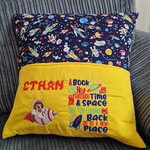 Embroidered Space Reading Cushion/Pillow