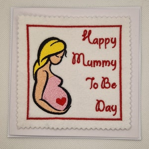 Carte brodée future maman