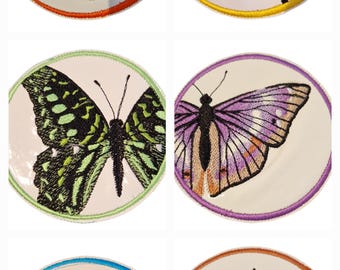 刺繍の蝶とアゲハチョウのコースター - Etsy 日本