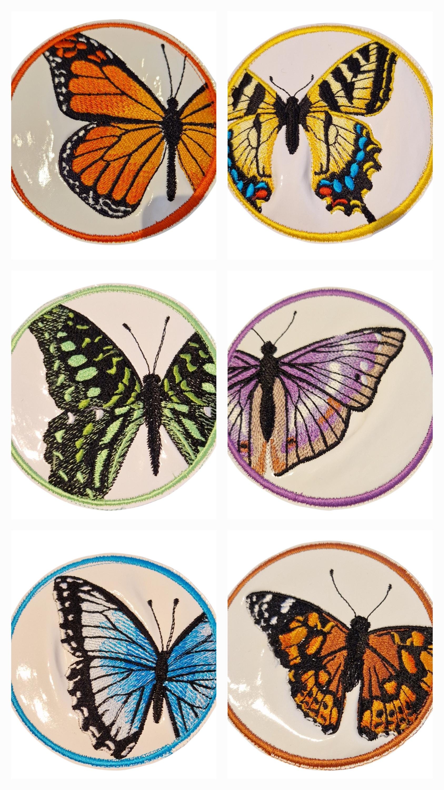 刺繍の蝶とアゲハチョウのコースター - Etsy 日本