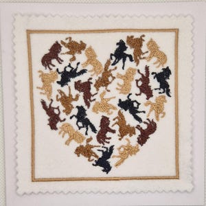 Embroidered Horse Heart Card