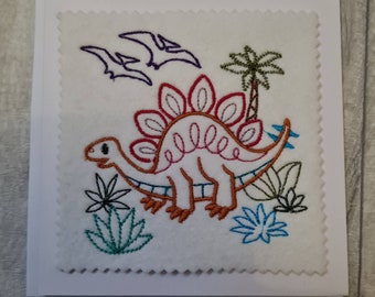 Embroidered Fantasy Dinosaur Card