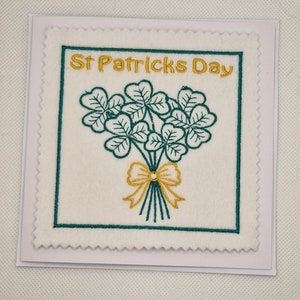 Carte brodée porte-bonheur de la Saint-Patrick