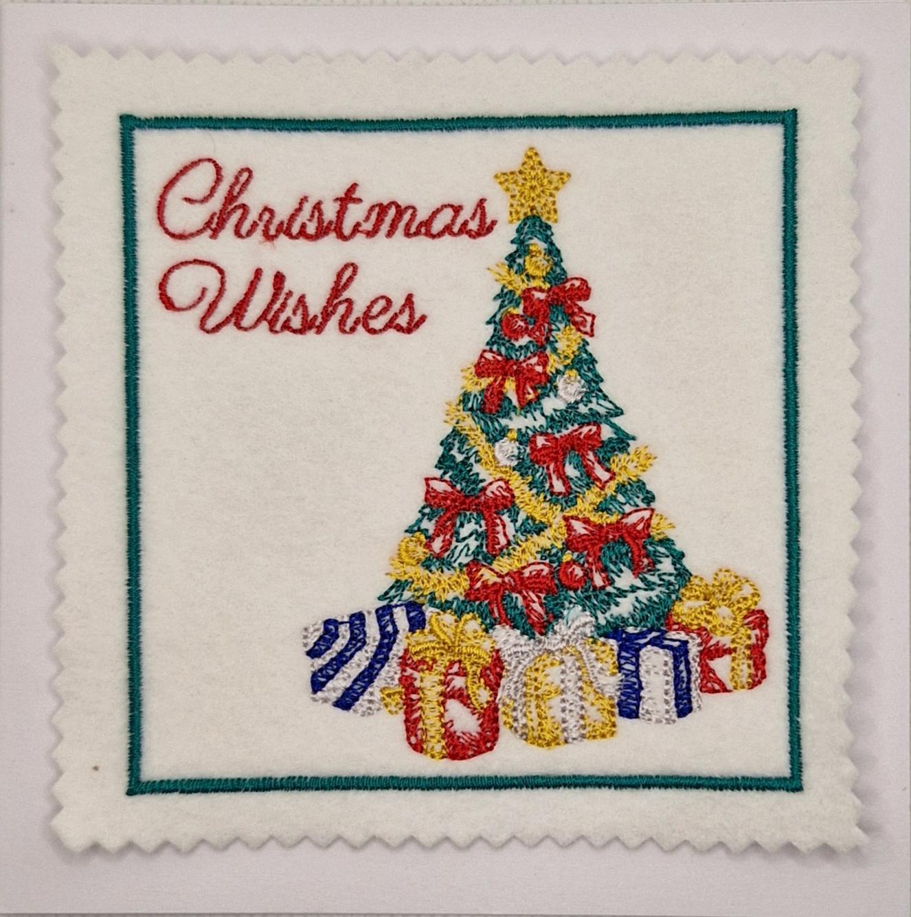 刺繍のクリスマススケッチツリーカード - Etsy 日本