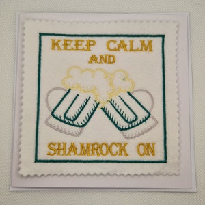 Carte de vœux brodée pour la Saint-Patrick