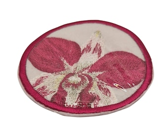 Embroidered Flower Orchid Coaster