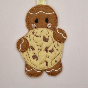 Embroidered Biscuit Chocolate Chip Gingerbread Man