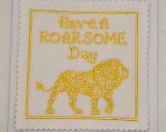 Embroidered Birthday Lion Card