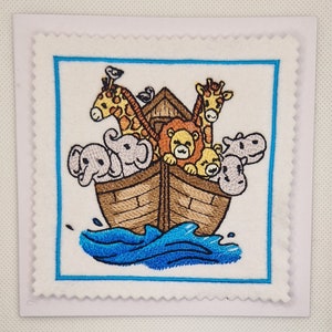 Cartão bordado da Arca de Noé
